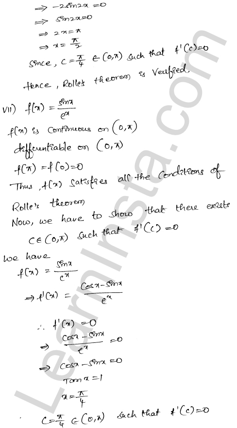 RD Sharma Class 12 Solutions Chapter 15 Mean Value Theorems Ex 15.1 1.13