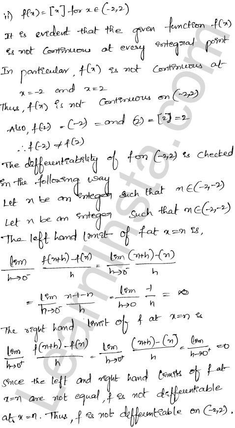 RD Sharma Class 12 Solutions Chapter 15 Mean Value Theorems Ex 15.1 1.27