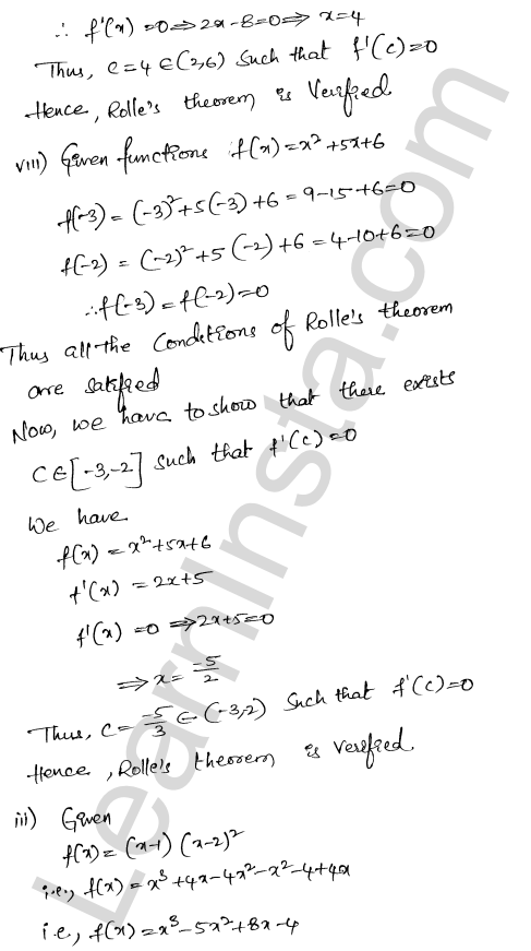RD Sharma Class 12 Solutions Chapter 15 Mean Value Theorems Ex 15.1 1.4