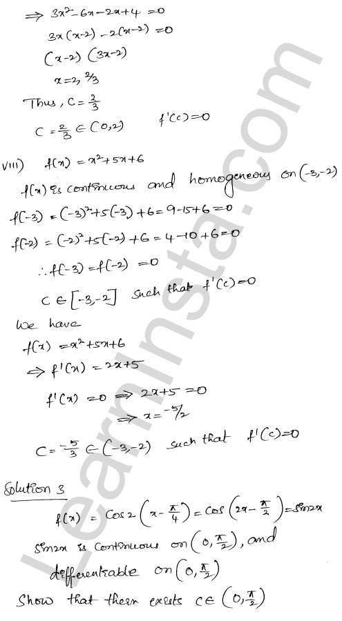 RD Sharma Class 12 Solutions Chapter 15 Mean Value Theorems Ex 15.1 1.9