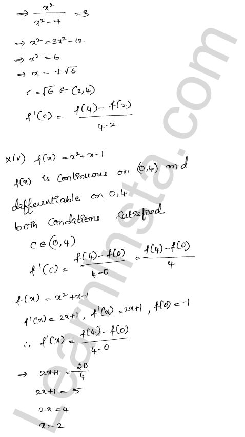 RD Sharma Class 12 Solutions Chapter 15 Mean Value Theorems Ex 15.2 1.12