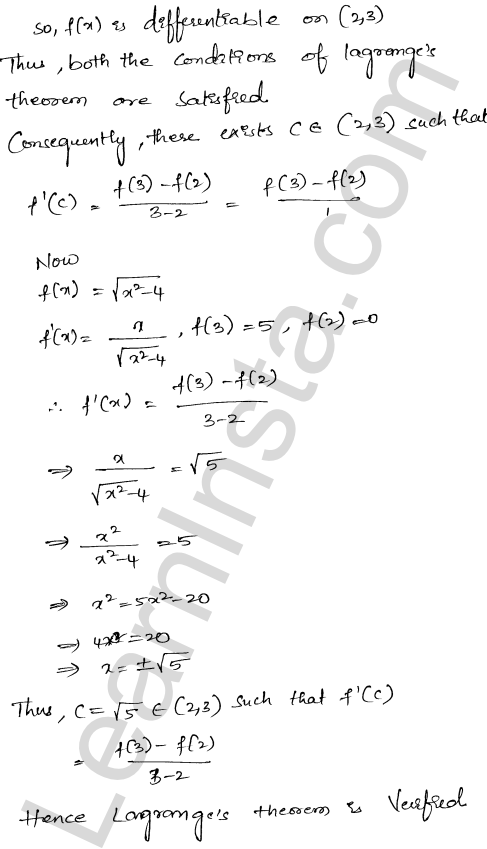 RD Sharma Class 12 Solutions Chapter 15 Mean Value Theorems Ex 15.2 1.28