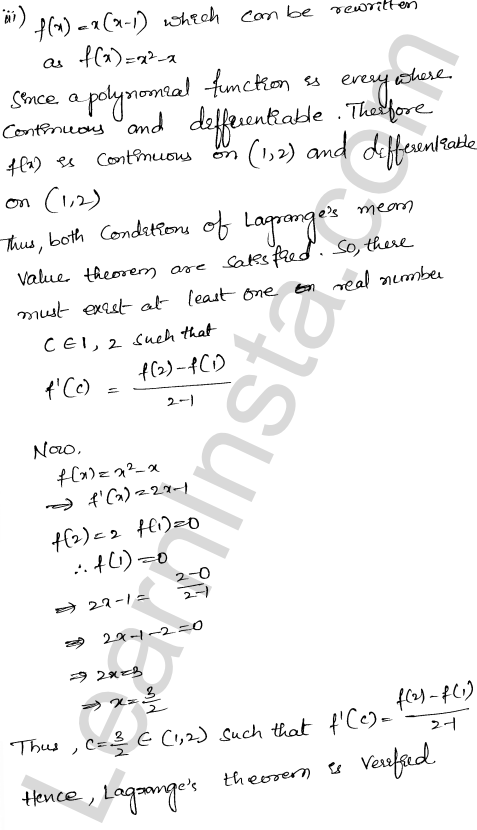 RD Sharma Class 12 Solutions Chapter 15 Mean Value Theorems Ex 15.2 1.3