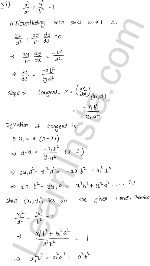 RD Sharma Class 12 Solutions Chapter 16 Tangents and Normals Ex 16.2 1.14