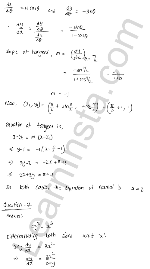 RD Sharma Class 12 Solutions Chapter 16 Tangents and Normals Ex 16.2 1.29