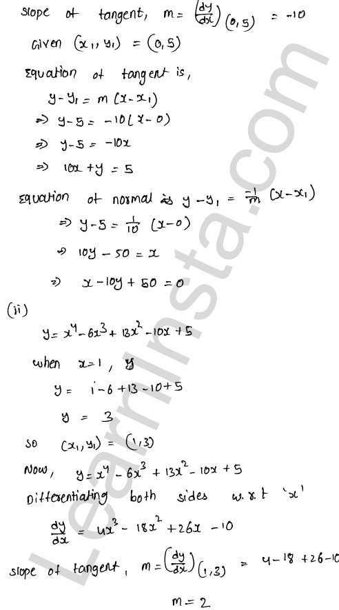 RD Sharma Class 12 Solutions Chapter 16 Tangents and Normals Ex 16.2 1.3