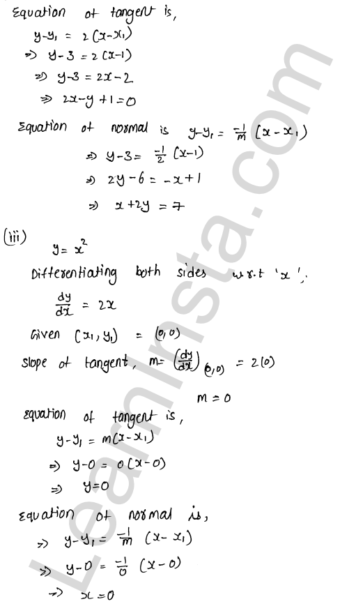 RD Sharma Class 12 Solutions Chapter 16 Tangents and Normals Ex 16.2 1.4