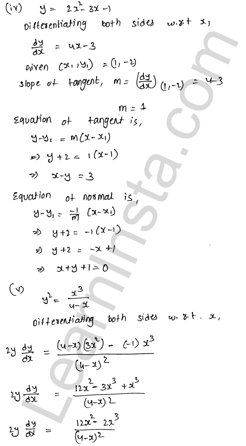 RD Sharma Class 12 Solutions Chapter 16 Tangents and Normals Ex 16.2 1.5