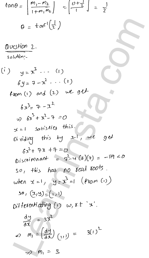 RD Sharma Class 12 Solutions Chapter 16 Tangents and Normals Ex 16.3 1.15