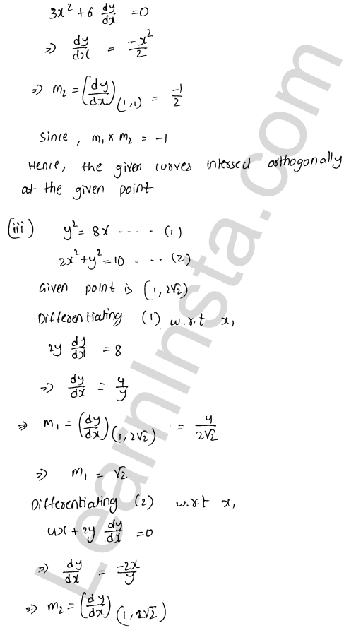 RD Sharma Class 12 Solutions Chapter 16 Tangents and Normals Ex 16.3 1.21
