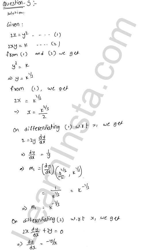 RD Sharma Class 12 Solutions Chapter 16 Tangents and Normals Ex 16.3 1.24