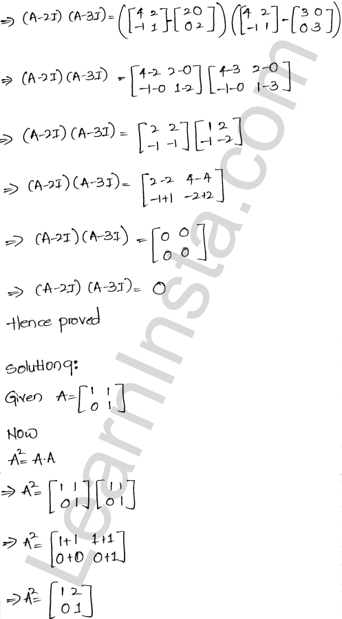 RD Sharma Class 12 Solutions Chapter 5 Algebra of Matrices Ex 5.3 1.10