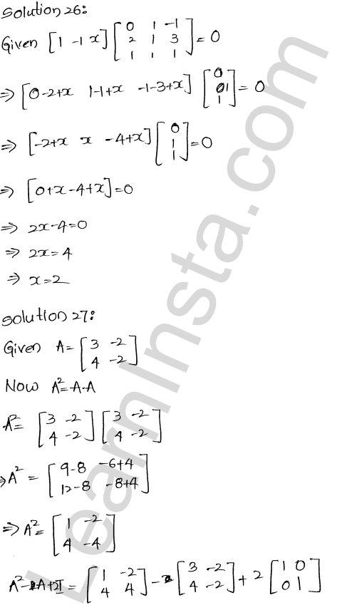 RD Sharma Class 12 Solutions Chapter 5 Algebra of Matrices Ex 5.3 1.27