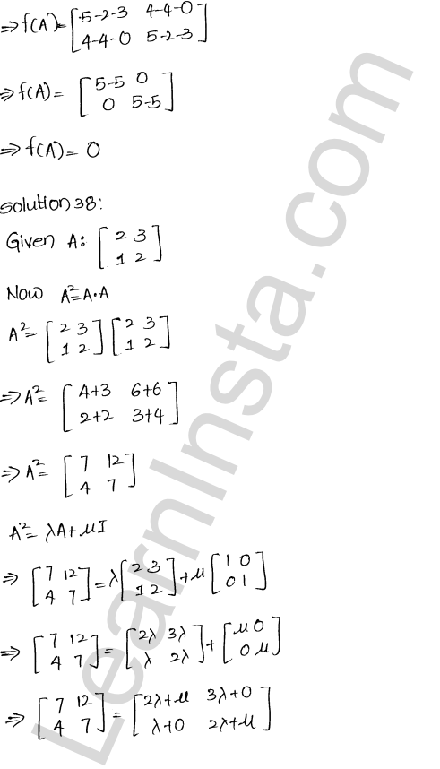 RD Sharma Class 12 Solutions Chapter 5 Algebra of Matrices Ex 5.3 1.38