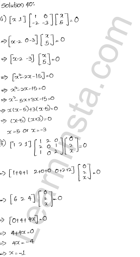 RD Sharma Class 12 Solutions Chapter 5 Algebra of Matrices Ex 5.3 1.40
