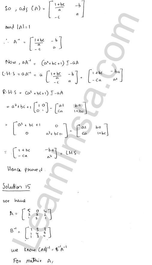 RD Sharma Class 12 Solutions Chapter 7 Adjoint and Inverse of a Matrix Ex 7.1 1.22