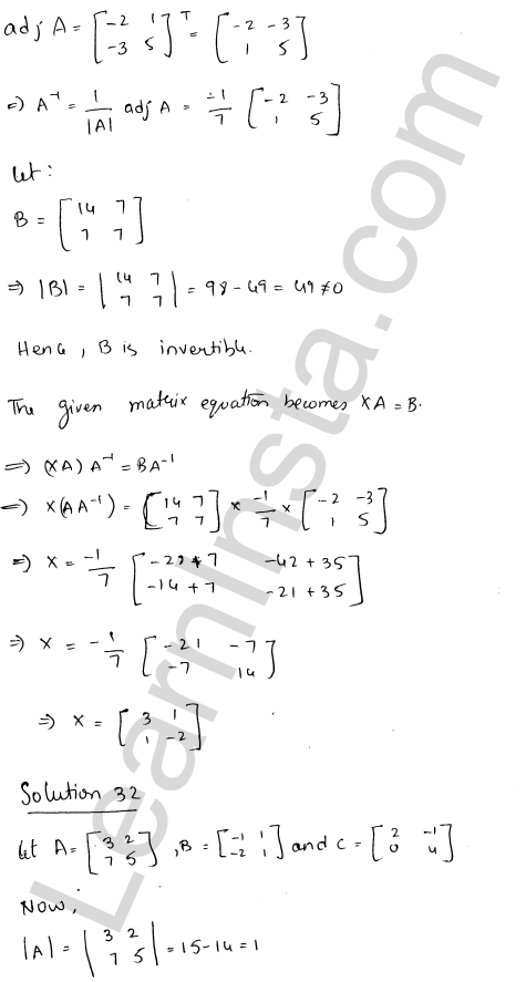 RD Sharma Class 12 Solutions Chapter 7 Adjoint and Inverse of a Matrix Ex 7.1 1.41