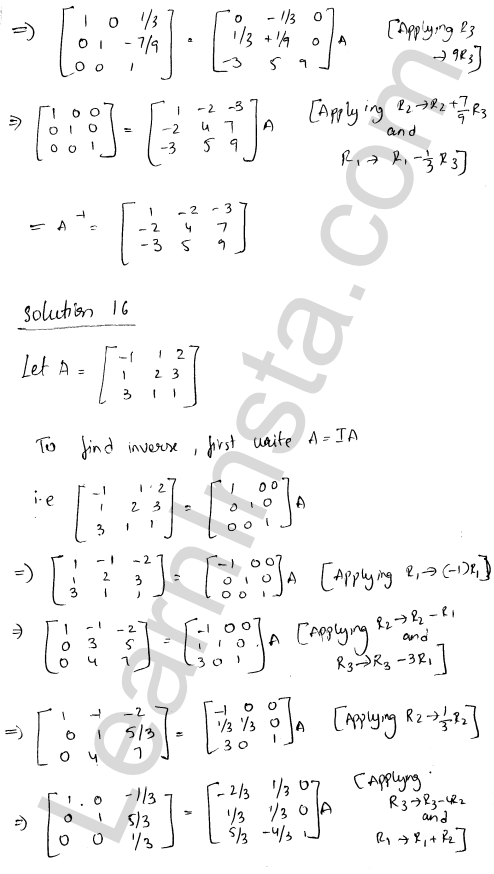 RD Sharma Class 12 Solutions Chapter 7 Adjoint and Inverse of a Matrix Ex 7.2 1.15