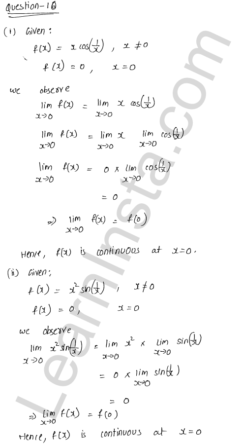 RD Sharma Class 12 Solutions Chapter 9 Continuity Ex 9.1 1.12