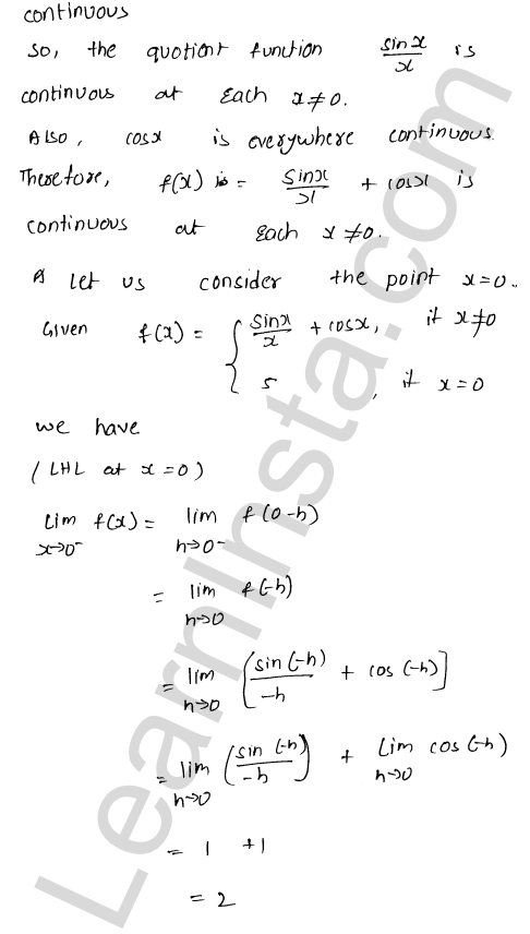 RD Sharma Class 12 Solutions Chapter 9 Continuity Ex 9.2 1.10