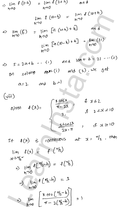 RD Sharma Class 12 Solutions Chapter 9 Continuity Ex 9.2 1.27