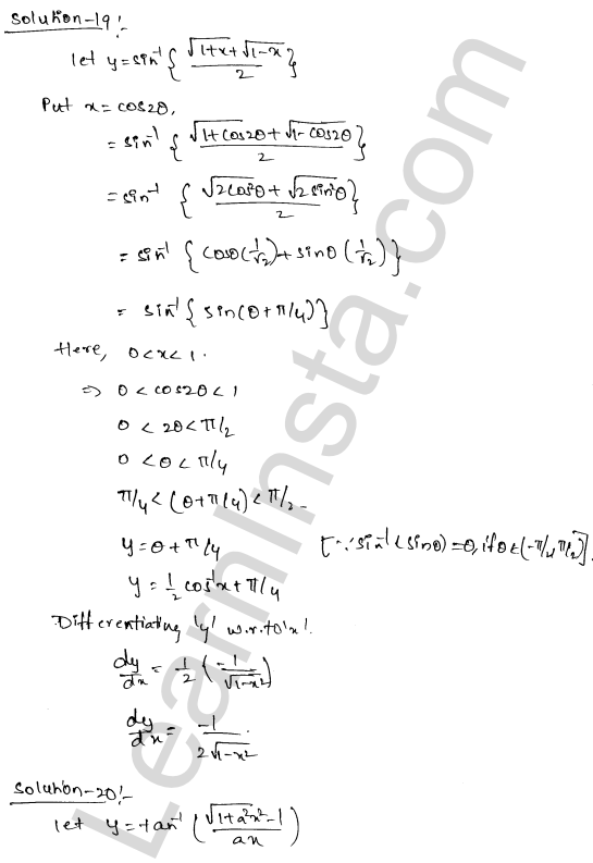 RD Sharma Class 12 Solutions Chapter 11 Differentiation Ex 11.3 1.13