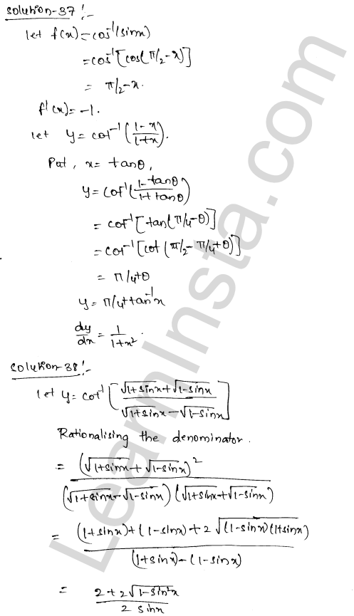 RD Sharma Class 12 Solutions Chapter 11 Differentiation Ex 11.3 1.22
