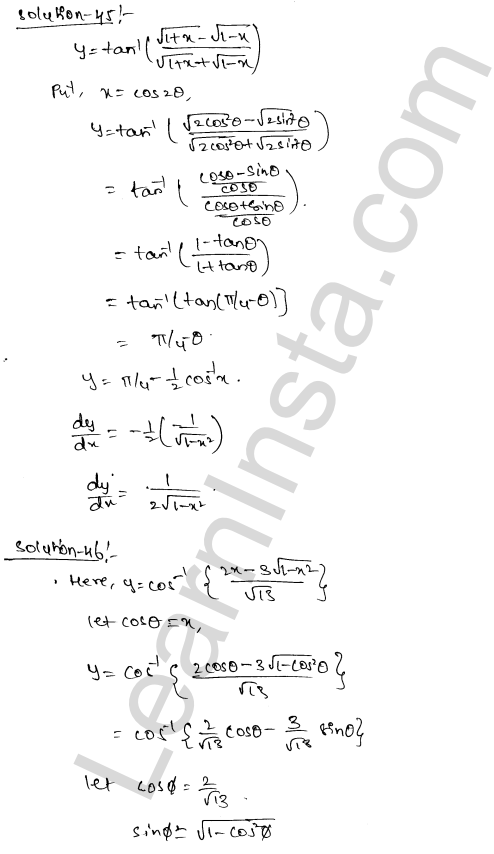 RD Sharma Class 12 Solutions Chapter 11 Differentiation Ex 11.3 1.27