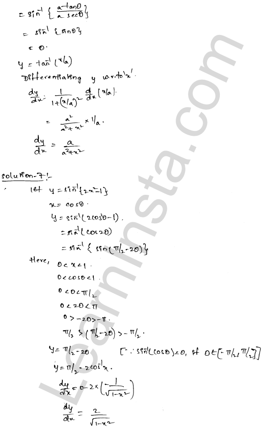RD Sharma Class 12 Solutions Chapter 11 Differentiation Ex 11.3 1.4