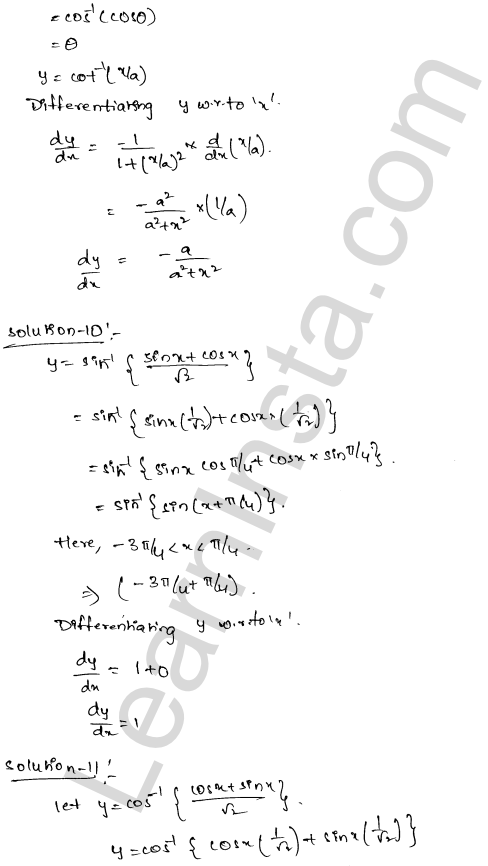 RD Sharma Class 12 Solutions Chapter 11 Differentiation Ex 11.3 1.6