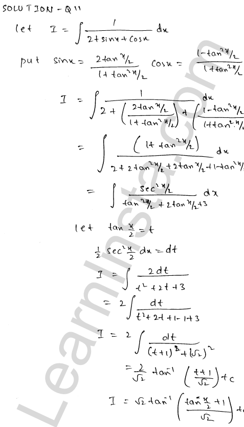 RD Sharma Class 12 Solutions Chapter 19 Indefinite Integrals Ex 19.23 1.11