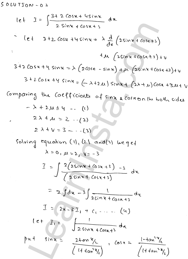 RD Sharma Class 12 Solutions Chapter 19 Indefinite Integrals Ex 19.24 1.2