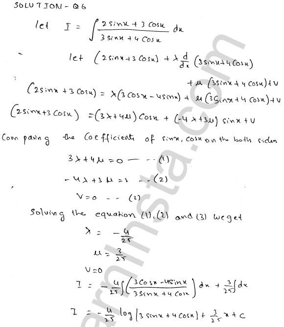 RD Sharma Class 12 Solutions Chapter 19 Indefinite Integrals Ex 19.24 1.6