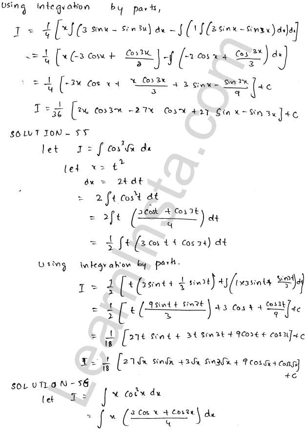 RD Sharma Class 12 Solutions Chapter 19 Indefinite Integrals Ex 19.25 1.29