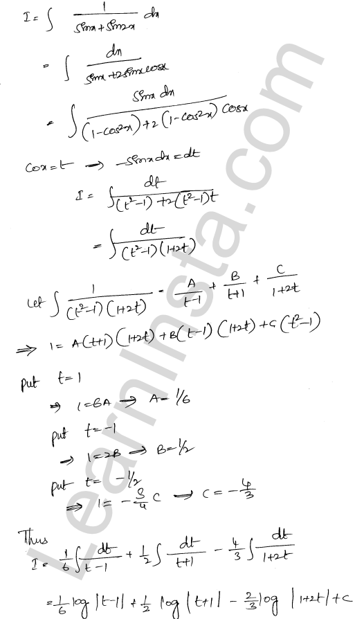 RD Sharma Class 12 Solutions Chapter 19 Indefinite Integrals Ex 19.30 1.39