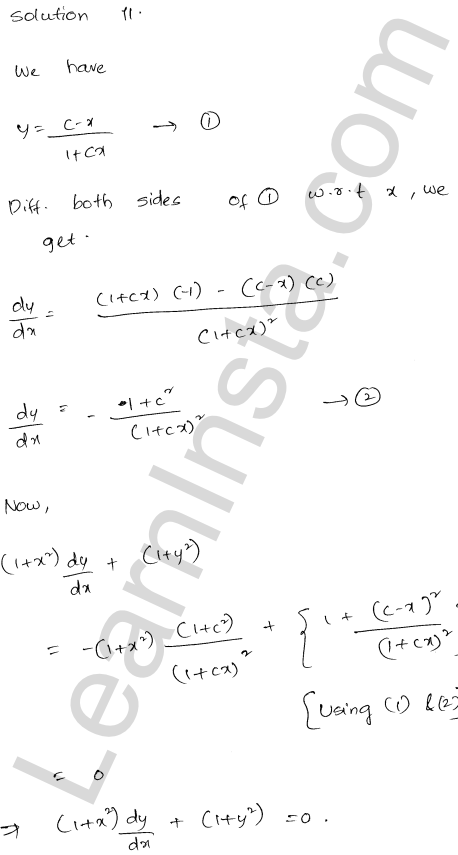 RD Sharma Class 12 Solutions Chapter 22 Differential Equations Ex 22.3 1.10