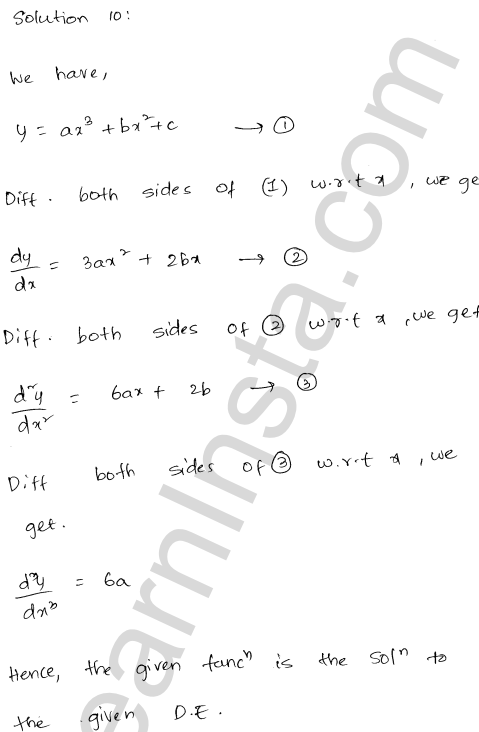 RD Sharma Class 12 Solutions Chapter 22 Differential Equations Ex 22.3 1.9