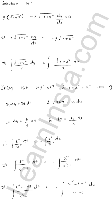 RD Sharma Class 12 Solutions Chapter 22 Differential Equations Ex 22.7 1.10