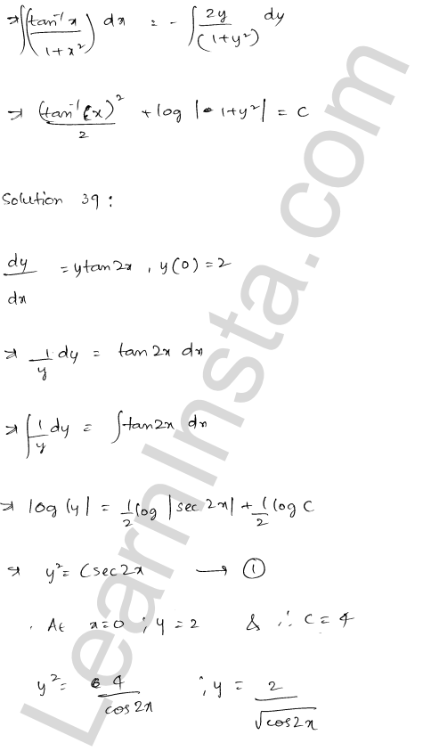 RD Sharma Class 12 Solutions Chapter 22 Differential Equations Ex 22.7 1.29