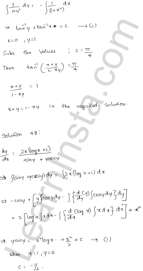 RD Sharma Class 12 Solutions Chapter 22 Differential Equations Ex 22.7 1.39