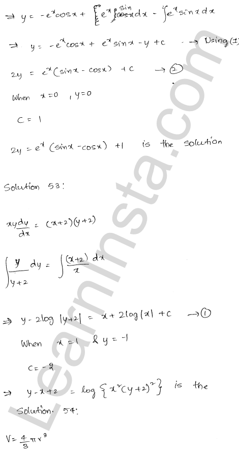 RD Sharma Class 12 Solutions Chapter 22 Differential Equations Ex 22.7 1.42
