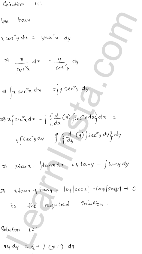 RD Sharma Class 12 Solutions Chapter 22 Differential Equations Ex 22.7 1.7