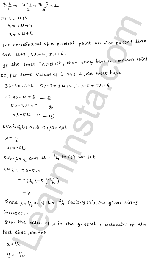 RD Sharma Class 12 Solutions Chapter 28 Straight line in space Ex 28.3 1.4