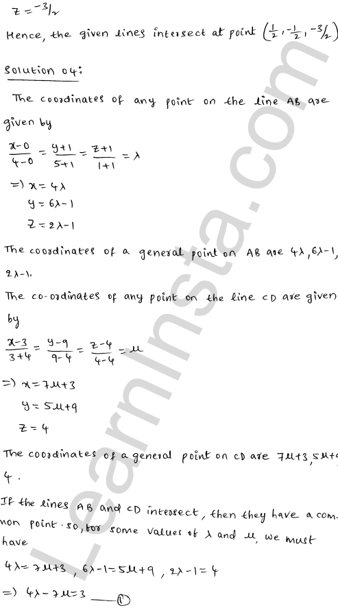 RD Sharma Class 12 Solutions Chapter 28 Straight line in space Ex 28.3 1.5
