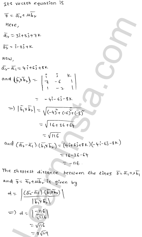 RD Sharma Class 12 Solutions Chapter 28 Straight line in space Ex 28.5 1.23