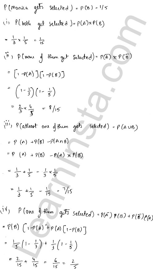 RD Sharma Class 12 Solutions Chapter 31 Probability Ex 31.5 1.4