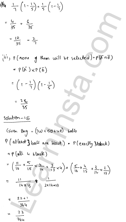 RD Sharma Class 12 Solutions Chapter 31 Probability Ex 31.5 1.9