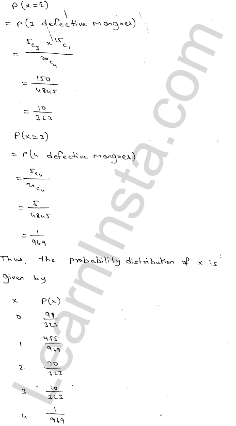 RD Sharma Class 12 Solutions Chapter 32 Mean and variance of a random variable Ex 32.1 1.15