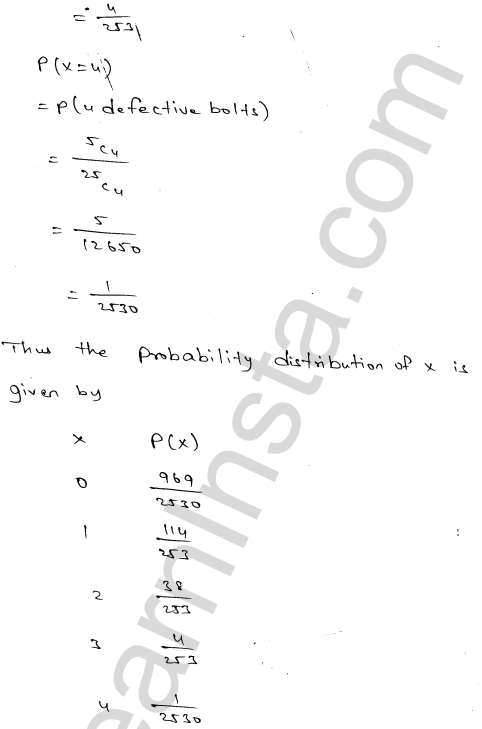 RD Sharma Class 12 Solutions Chapter 32 Mean and variance of a random variable Ex 32.1 1.21