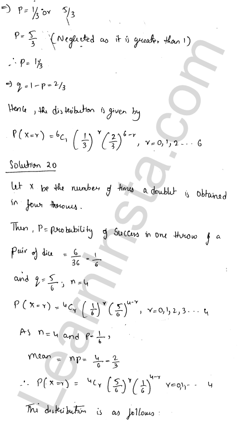 RD Sharma Class 12 Solutions Chapter 33 Binomial Distribution Ex 33.2 1.13